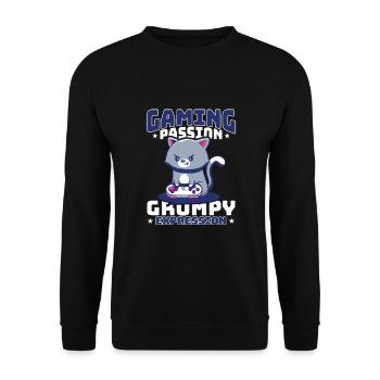 Jeux, Jeux d’argent, Jeux vidéo, Gamer - Sweat-shirt Unisexe - noir - Devant - Alina (178cm) & Michal (187cm)