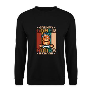 Jeux, Jeux d’argent, Jeux vidéo, Gamer - Sweat-shirt Unisexe - noir - Devant - Alina (178cm) & Michal (187cm)