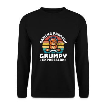 Jeux, Jeux d’argent, Jeux vidéo, Gamer - Sweat-shirt Unisexe - noir - Devant - Alina (178cm) & Michal (187cm)
