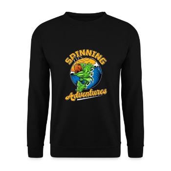 Fishing, Angler, Fisherman Fishing and Pike Fishing - Unisex Sweatshirt - black - Front - Alina (178cm) & Michal (187cm)