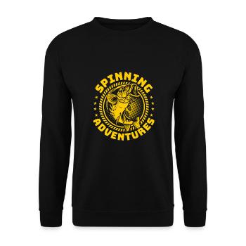 Fishing, Angler, Fisherman Fishing and Pike Fishing - Unisex Sweatshirt - black - Front - Alina (178cm) & Michal (187cm)