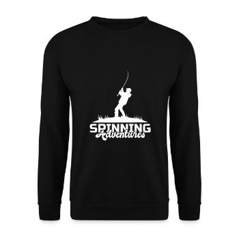 Fishing, Angler, Fisherman Fishing and Pike Fishing - Unisex Sweatshirt - black - Front - Alina (178cm) & Michal (187cm)