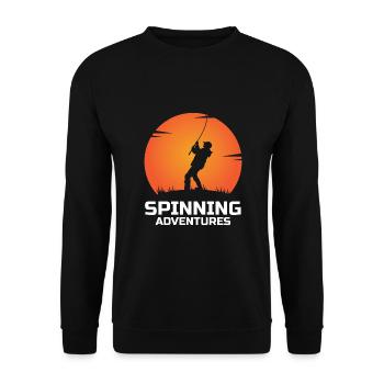 Fishing, Angler, Fisherman Fishing and Pike Fishing - Unisex Sweatshirt - black - Front - Alina (178cm) & Michal (187cm)