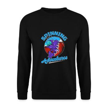 Fishing, Angler, Fisherman Fishing and Pike Fishing - Unisex Sweatshirt - black - Front - Alina (178cm) & Michal (187cm)