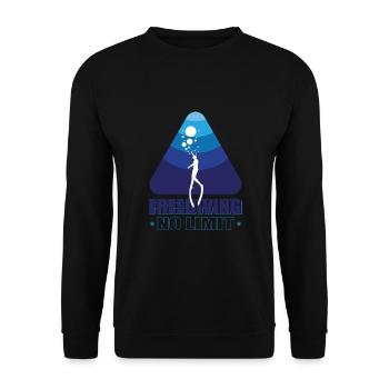Diving, Freediving, Apnea No Limit Freediving - Unisex Sweatshirt - black - Front - Alina (178cm) & Michal (187cm)