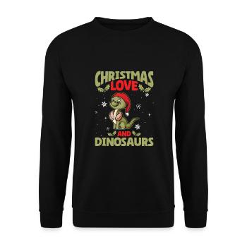 Dino Boy Enfants Noël Amour Dinosaure - Sweat-shirt Unisexe - noir - Devant - Alina (178cm) & Michal (187cm)