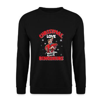 Dino Boy Enfants Noël Amour Dinosaure - Sweat-shirt Unisexe - noir - Devant - Alina (178cm) & Michal (187cm)