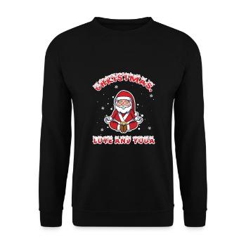Yogini Yoga Meditation Christmas, Love and Yoga - Unisex Sweatshirt - black - Front - Alina (178cm) & Michal (187cm)