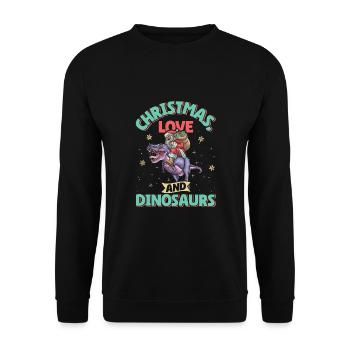 Dino Boy Enfants Noël Amour Dinosaure - Sweat-shirt Unisexe - noir - Devant - Alina (178cm) & Michal (187cm)