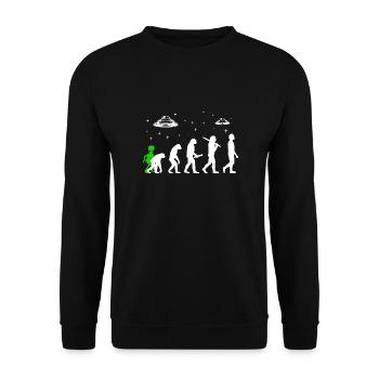 Alien, UFO, UAP, Space, Space Flying Object - Unisex Sweatshirt - black - Front - Alina (178cm) & Michal (187cm)