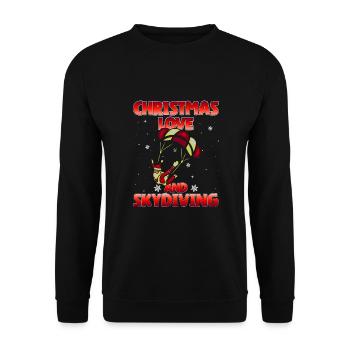 Parachute Skydive Christmas Love and Skydiving - Unisex Sweatshirt - black - Front - Alina (178cm) & Michal (187cm)