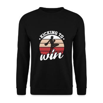 Kickboxer Martial Arts Kickboxing Kickboxen - Unisex Pullover - Schwarz - Vorne - Alina (178cm) & Michal (187cm)