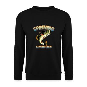 Fishing, Angler, Fisherman Fishing and Pike Fishing - Unisex Sweatshirt - black - Front - Alina (178cm) & Michal (187cm)