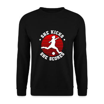 Soccer féminin, Football féminin, Football féminin - Sweat-shirt Unisexe - noir - Devant - Alina (178cm) & Michal (187cm)