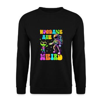 Alien, OVNI, UAP, Espace, Objet volant de l’espace - Sweat-shirt Unisexe - noir - Devant - Alina (178cm) & Michal (187cm)