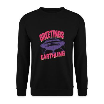 Alien, UFO, UAP, Space, Weltraum Flugobjekt - Unisex Pullover - Schwarz - Vorne - Alina (178cm) & Michal (187cm)