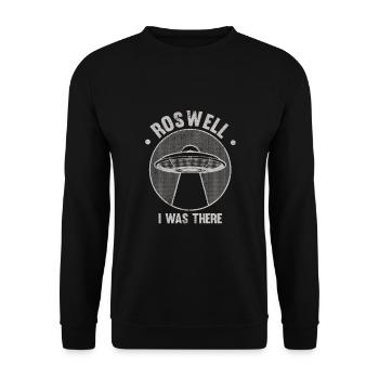 Alien, UFO, UAP, Space, Weltraum Flugobjekt - Unisex Pullover - Schwarz - Vorne - Alina (178cm) & Michal (187cm)