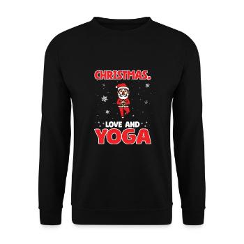 Yogini Yoga Meditation Weihnachten, Liebe und Yoga - Unisex Pullover - Schwarz - Vorne - Alina (178cm) & Michal (187cm)