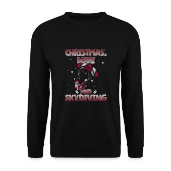 Parachute Skydive Christmas Love and Skydiving - Unisex Sweatshirt - black - Front - Alina (178cm) & Michal (187cm)