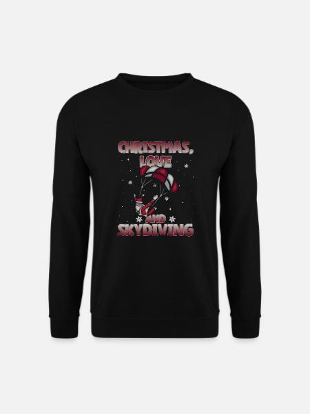 Fallschirm Skydive Weihnachten Liebe und Skydiving - Unisex Pullover - Schwarz