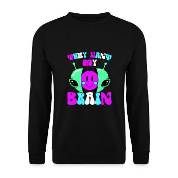 Alien, UFO, UAP, Space, Weltraum Flugobjekt - Unisex Pullover - Schwarz - Vorne - Alina (178cm) & Michal (187cm)