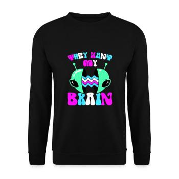 Alien, UFO, UAP, Space, Weltraum Flugobjekt - Unisex Pullover - Schwarz - Vorne - Alina (178cm) & Michal (187cm)