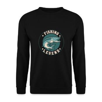 Pêche, pêcheur, pêcheur et pêche au brochet - Sweat-shirt Unisexe - noir - Devant - Alina (178cm) & Michal (187cm)
