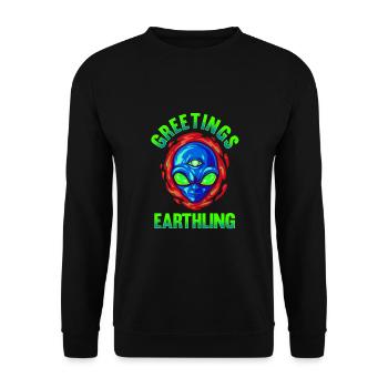 Alien, OVNI, UAP, Espace, Objet volant de l’espace - Sweat-shirt Unisexe - noir - Devant - Alina (178cm) & Michal (187cm)