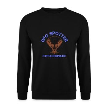 Alien, OVNI, UAP, Espace, Objet volant de l’espace - Sweat-shirt Unisexe - noir - Devant - Alina (178cm) & Michal (187cm)