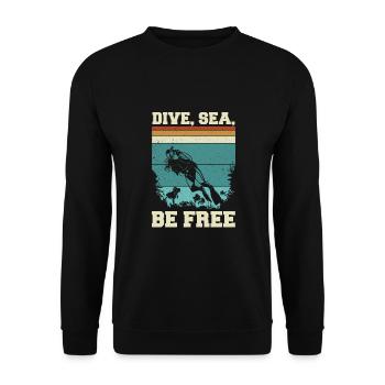 Plongée sous-marine, Plongée sous-marine, Vacances en mer - Sweat-shirt Unisexe - noir - Devant - Alina (178cm) & Michal (187cm)