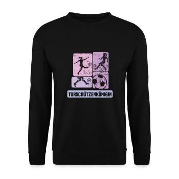 Frauenfußball, Fußball Frauen Soccer Damenfußball - Unisex Pullover - Schwarz - Vorne - Alina (178cm) & Michal (187cm)