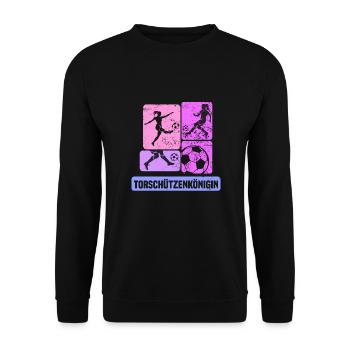 Frauenfußball, Fußball Frauen Soccer Damenfußball - Unisex Pullover - Schwarz - Vorne - Alina (178cm) & Michal (187cm)