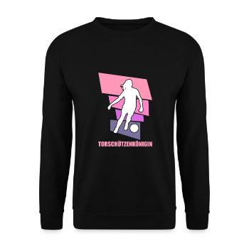 Frauenfußball, Fußball Frauen Soccer Damenfußball - Unisex Pullover - Schwarz - Vorne - Alina (178cm) & Michal (187cm)