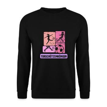 Frauenfußball, Fußball Frauen Soccer Damenfußball - Unisex Pullover - Schwarz - Vorne - Alina (178cm) & Michal (187cm)