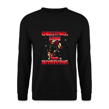 Parachute Skydive Christmas Love and Skydiving - Unisex Sweatshirt - black - Front - Alina (178cm) & Michal (187cm)