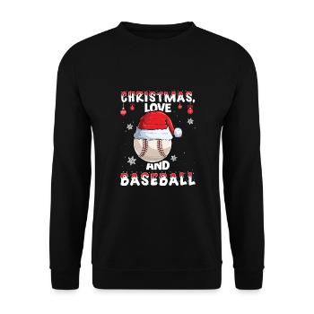 Joueur de baseball Équipe Club Noël Amour - Sweat-shirt Unisexe - noir - Devant - Alina (178cm) & Michal (187cm)