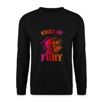 Kickboxer Martial Arts Kickboxing Kickboxen - Unisex Pullover - Schwarz - Vorne - Alina (178cm) & Michal (187cm)