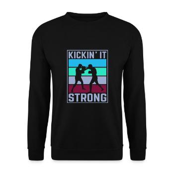 Kickboxer Martial Arts Kickboxing Kickboxen - Unisex Pullover - Schwarz - Vorne - Alina (178cm) & Michal (187cm)