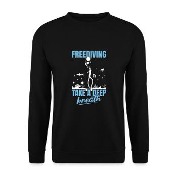 Diving, Apnea Diving, Apnea No Limit Freediving - Unisex Sweatshirt - black - Front - Alina (178cm) & Michal (187cm)