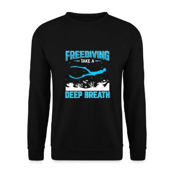 Diving, Apnea Diving, Apnea No Limit Freediving - Unisex Sweatshirt - black - Front - Alina (178cm) & Michal (187cm)