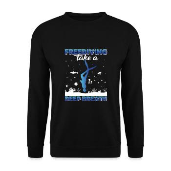 Diving, Apnea Diving, Apnea No Limit Freediving - Unisex Sweatshirt - black - Front - Alina (178cm) & Michal (187cm)