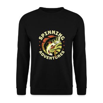 Pêche, pêcheur, pêcheur et pêche au brochet - Sweat-shirt Unisexe - noir - Devant - Alina (178cm) & Michal (187cm)