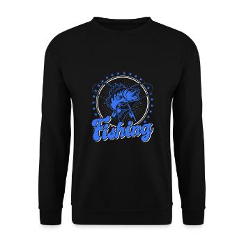 Pêche, pêcheur, pêcheur et pêche au brochet - Sweat-shirt Unisexe - noir - Devant - Alina (178cm) & Michal (187cm)