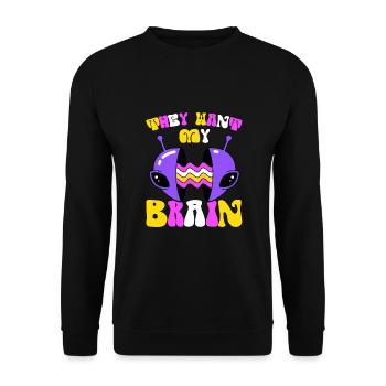 Alien, UFO, UAP, Space, Weltraum Flugobjekt - Unisex Pullover - Schwarz - Vorne - Alina (178cm) & Michal (187cm)