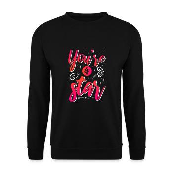 Be you! Self-confidence, positive thinking, motivation - Unisex Sweatshirt - black - Front - Alina (178cm) & Michal (187cm)