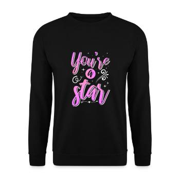 Be you! Self-confidence, positive thinking, motivation - Unisex Sweatshirt - black - Front - Alina (178cm) & Michal (187cm)
