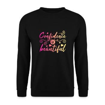 Be you! Selbstvertrauen, positiv Denken Motivation - Unisex Pullover - Schwarz - Vorne - Alina (178cm) & Michal (187cm)