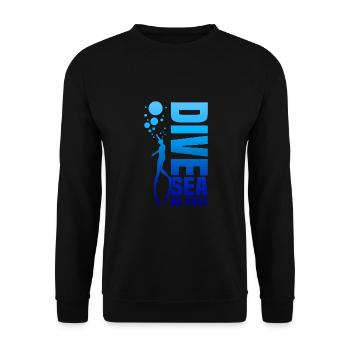 Diving, Apnea Diving, Apnea No Limit Freediving - Unisex Sweatshirt - black - Front - Alina (178cm) & Michal (187cm)
