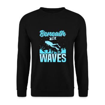 Plongée sous-marine, Plongée sous-marine, Vacances en mer - Sweat-shirt Unisexe - noir - Devant - Alina (178cm) & Michal (187cm)