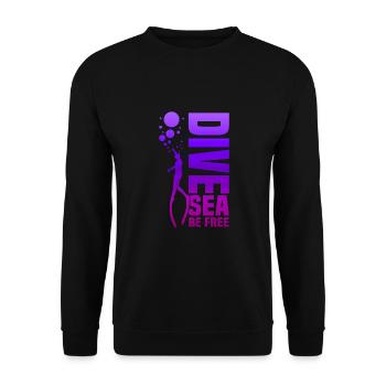 Diving, Apnea Diving, Apnea No Limit Freediving - Unisex Sweatshirt - black - Front - Alina (178cm) & Michal (187cm)